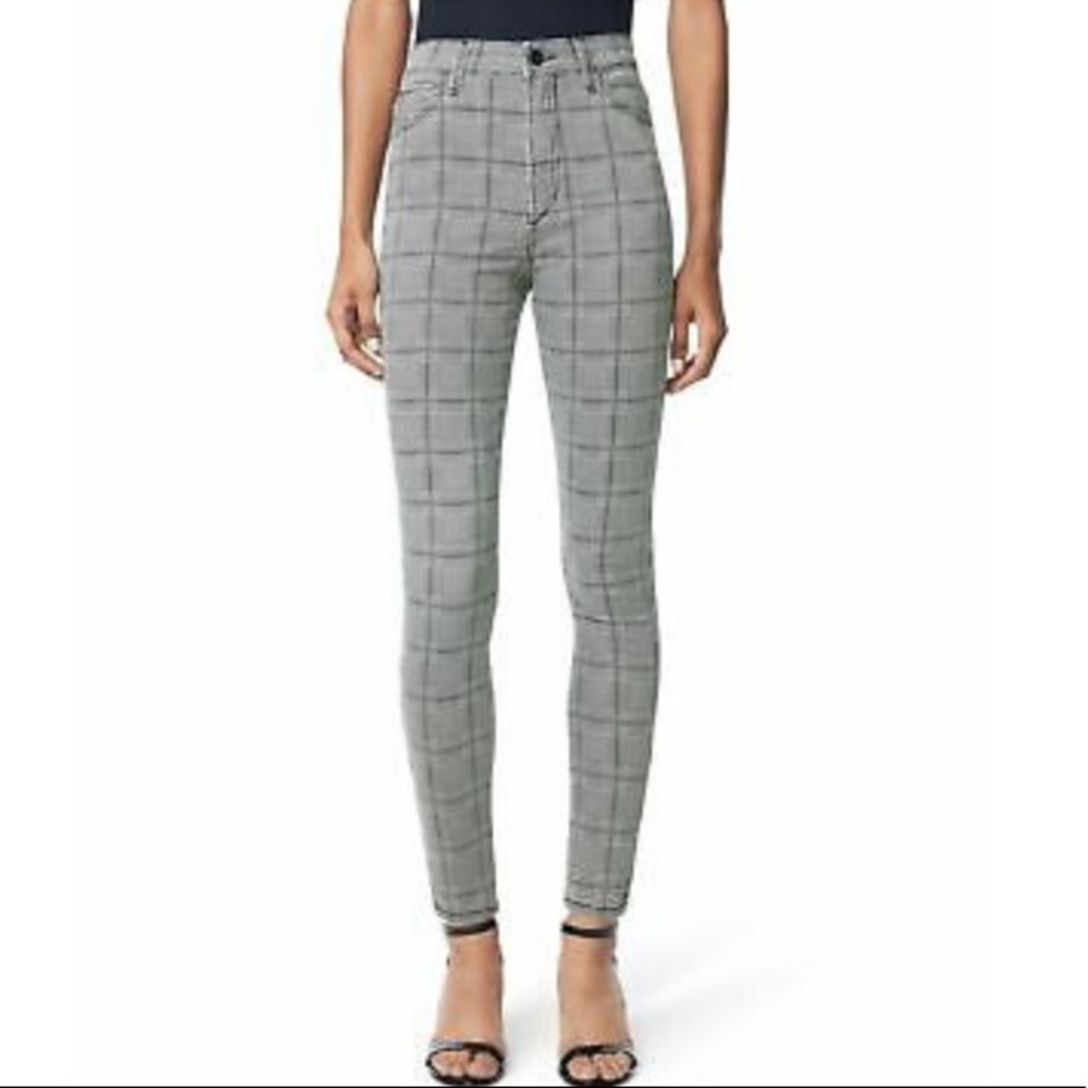 JOE’S Grey Purple White Black The Icon Houndstooth Mid Rise Skinny Ankle Jeans